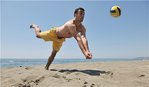 男性,沙滩排球,比赛,运动员