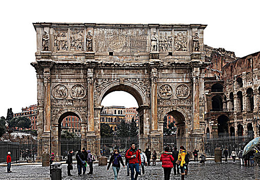 意大利罗马的君士坦丁凯旋门