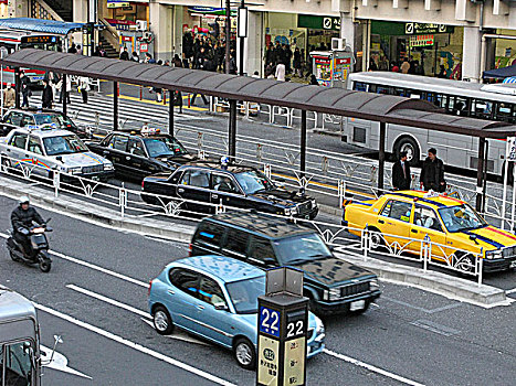 街景,正面,涩谷,车站,东京,日本