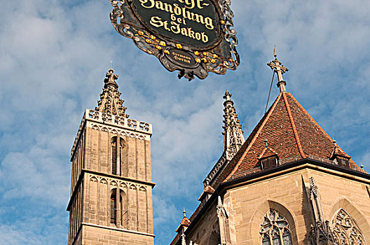 路德教会,教堂,罗腾堡,罗滕堡,巴伐利亚,德国,欧洲