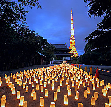 东京塔祈祷烛光