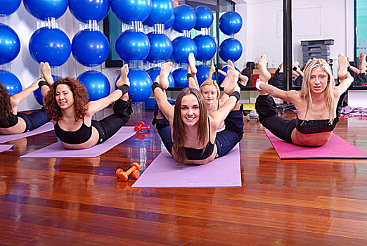 健康,女人,伸展,健身,有氧运动,瑜伽练习