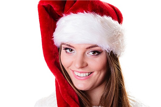 女人,圣诞老人,帽子,头像