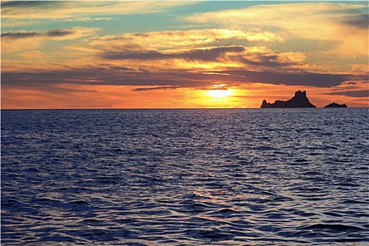 伊比萨岛,日落,福门特拉岛,巴利阿里群岛