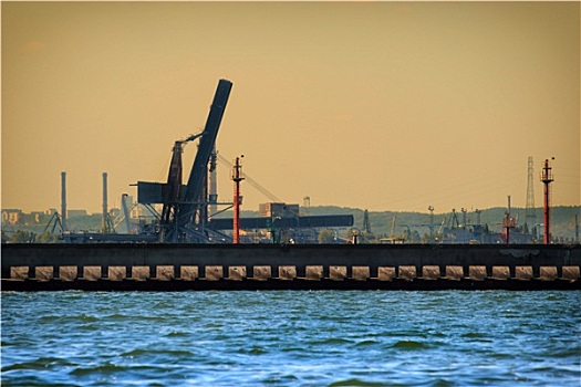 大,起重机,港口,格丹斯克,波兰
