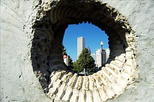 摩天大楼,洞,墙壁,芝加哥,伊利诺斯,美国