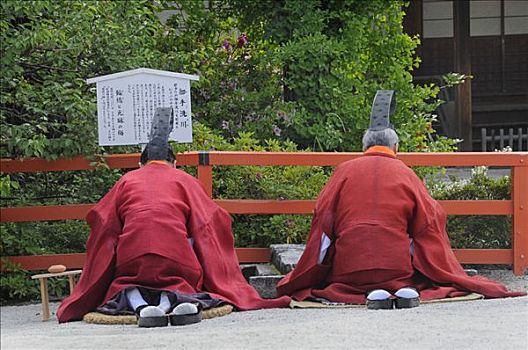 牧师,仪式,典礼,京都,日本,亚洲