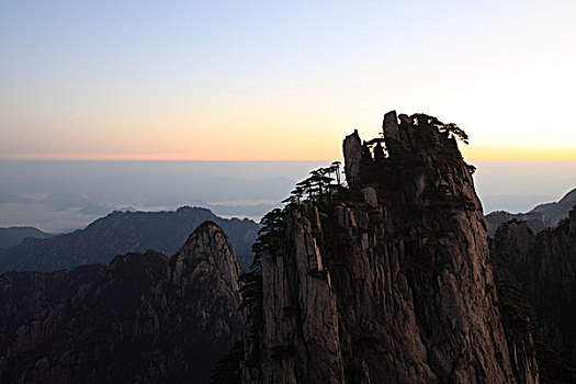 山岳,山顶,日出