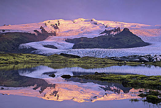 冰岛,冰河,湖,清晨
