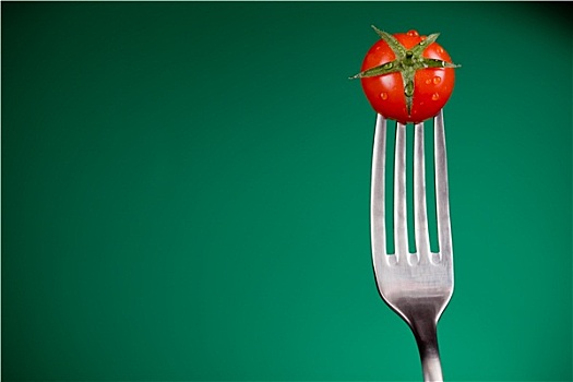 叉子,西红柿