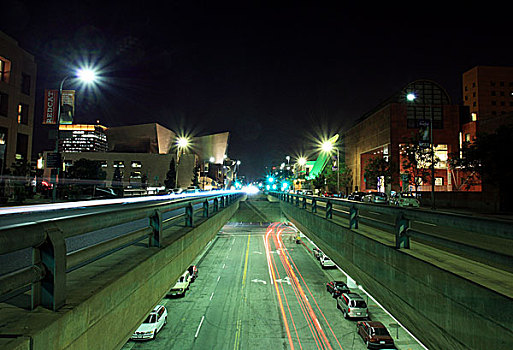 夜晚,洛杉矶市区,加利福尼亚