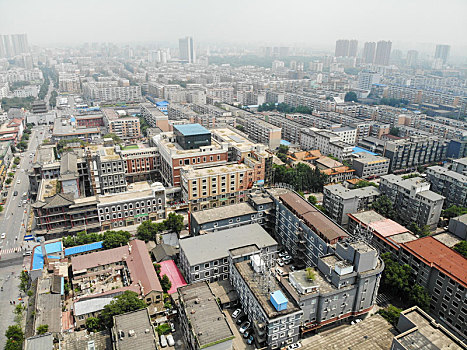 航拍辽宁省沈阳市沈河区大南街朝阳街南顺城路附近街景与城市风光