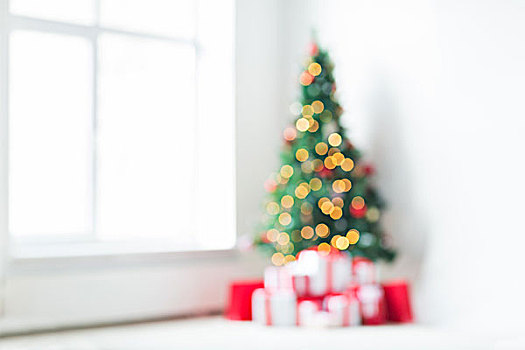 休假,庆贺,家,概念,客厅,圣诞树,礼物,背景