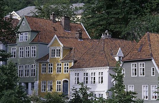 老,木屋,博物馆,卑尔根,挪威