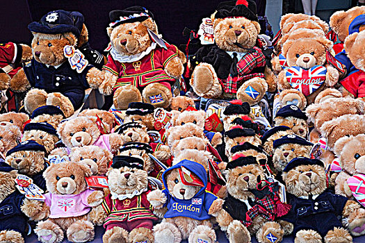 英格兰,伦敦,考文特花园,纪念品,泰迪熊,展示