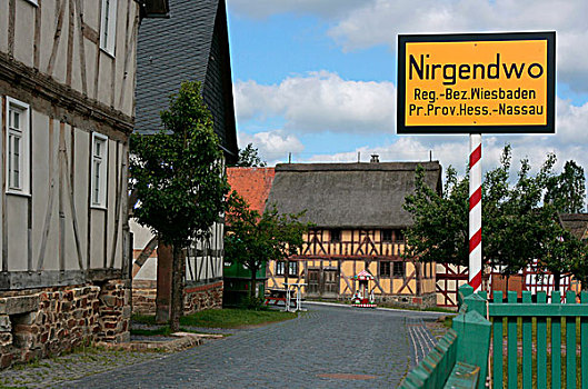 假的,城镇,入口,标识,德国,偏僻,20世纪20年代,黑森公园,黑森州,欧洲