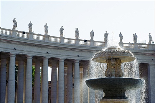 一个,喷泉,圣彼得,广场,罗马,意大利