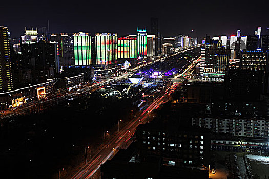 陕西西安城市夜景