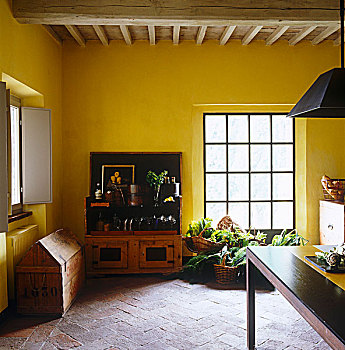 墙壁,厨房,遮盖,温暖,黄色,颜料