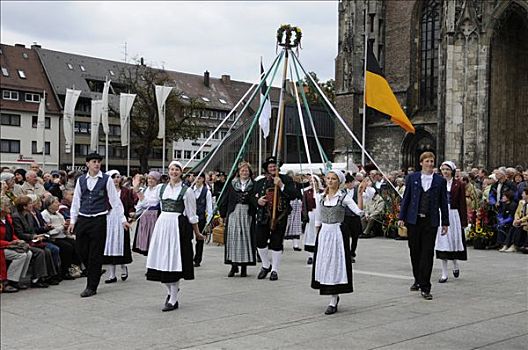 传统舞蹈,乌尔姆,节日,2008年,巴登符腾堡,德国,欧洲