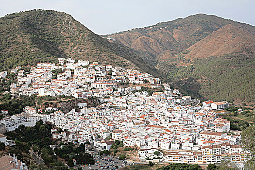 白人,乡村,上方,山坡,靠近,马贝拉,西班牙