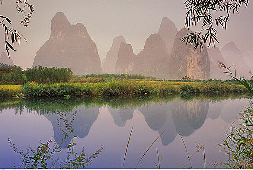 玉龙河,风景,靠近,阳朔,广西,中国