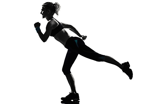 女人,锻炼,健身,姿势,跑,跑步