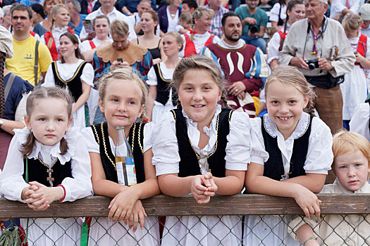 孩子,传统服装,巴登符腾堡,德国