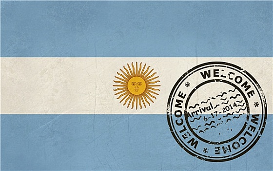 欢迎,阿根廷,旗帜,护照