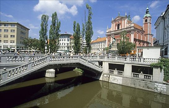 老,房子,卢布尔雅那河,卢布尔雅那,斯洛文尼亚