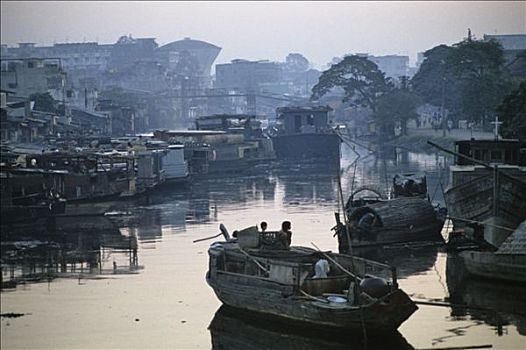 越南,胡志明市,西贡,湄公河,早晨