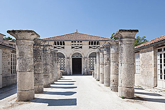 柱子,线条,入口,考古博物馆,法国,欧洲