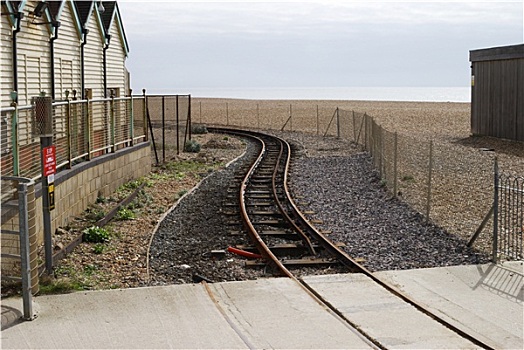 铁路线,海滩,布莱顿,英格兰