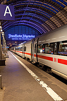 冰,站立,黃昏,中央车站,法兰克福,黑森州,德国,欧洲