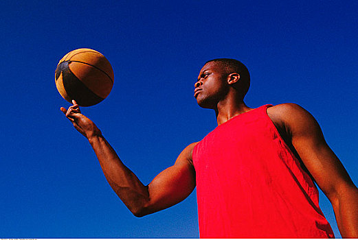 男人,平衡性,篮球,手指,户外