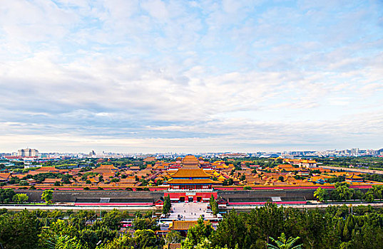 鸟瞰北京故宫,紫禁城全景