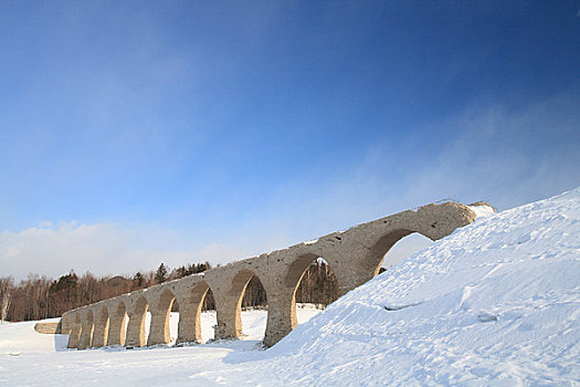 拱形,桥,冬天