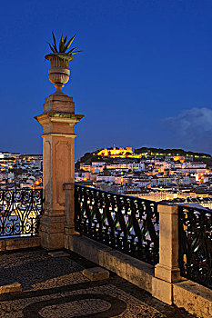 光亮,夜晚,风景,里斯本,葡萄牙
