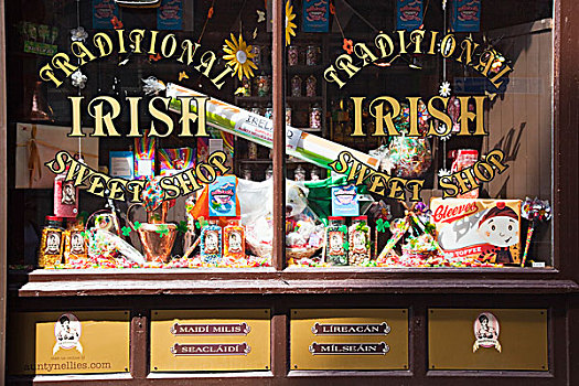 展示,窗户,传统,爱尔兰,甜,店,都柏林,城市