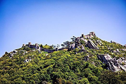 风景,摩尔风格,城堡,辛特拉,里斯本,区域,葡萄牙
