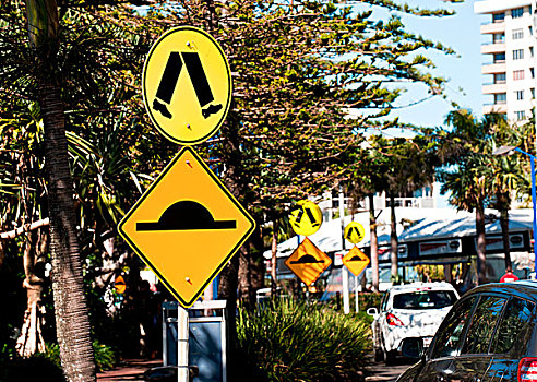 交通标志,滨海休闲区,昆士兰