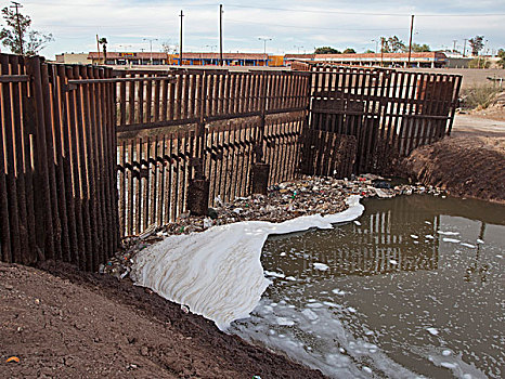 新,河,美国,墨西哥,污染,混合,下水道,农业,径流,工业,垃圾,屏障,进入