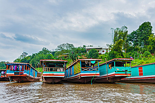 船屋,湄公河,琅勃拉邦,省,老挝,亚洲