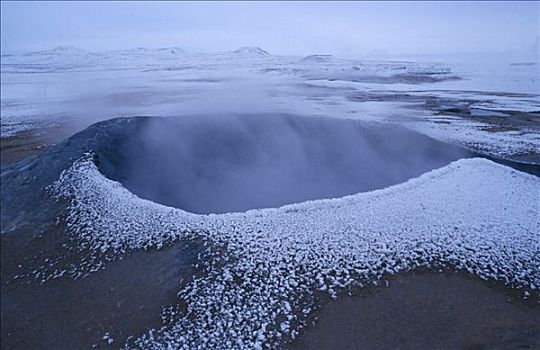 泥,水池,火山,区域,2-3岁,宽,火山口,地热,北方,冰岛,靠近,欧洲