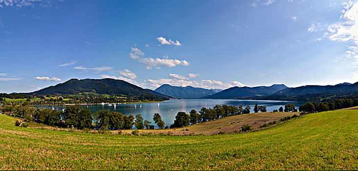 湖,泰根湖,上巴伐利亚,巴伐利亚,德国,欧洲