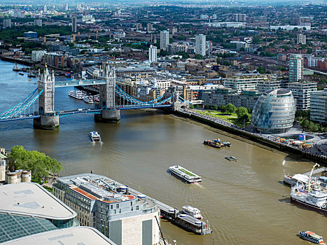 风景,塔桥,市政厅,伦敦