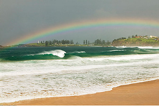 彩虹,上方,海滩,新南威尔士,澳大利亚