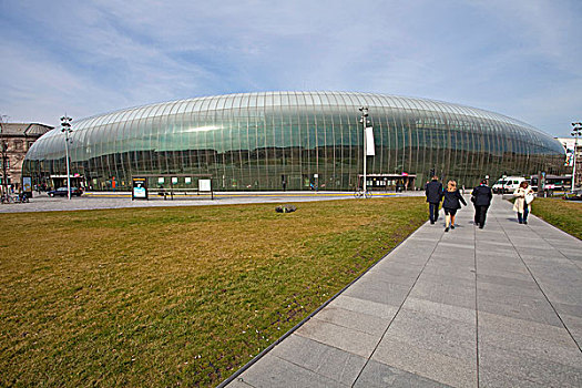 斯特拉斯堡,中心,车站,现代,玻璃,圆顶,19世纪,世纪,建筑,阿尔萨斯,法国,欧洲