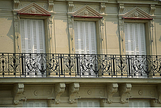 窗户,百叶窗,露台,岛,巴黎,法国