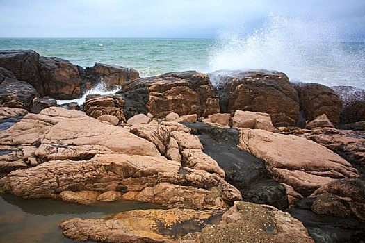 海浪,礁石,浪花